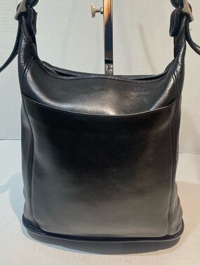 Coach Vintage One Shoulder Bag Leather Logo Black K9P-9060